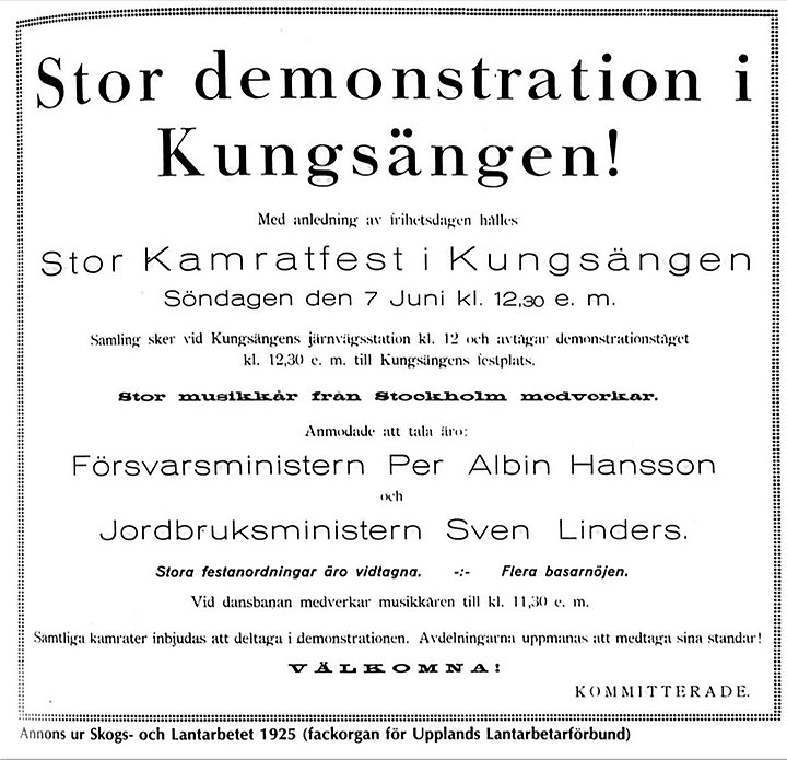 Annons från 1925